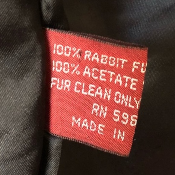 Luxurious rabbit fur coat, dark blue grey - Picture 7 of 11